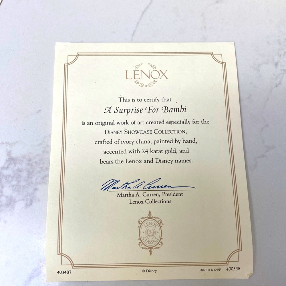 Lenox A surprise for Bambi original art certification